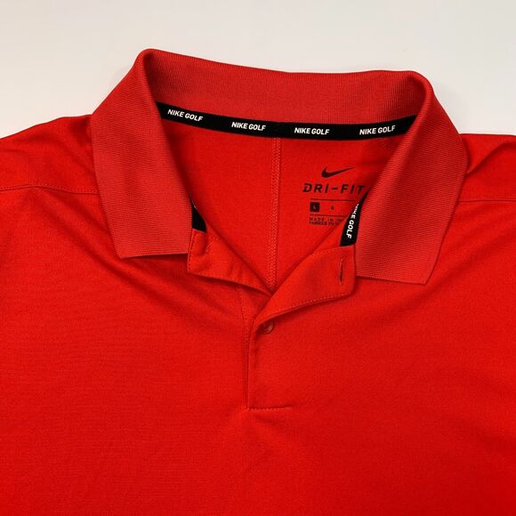 Nike Golf Shirt Mens L Large Red Moisture Wicking Performance Victory Polo - Picture 6 of 13